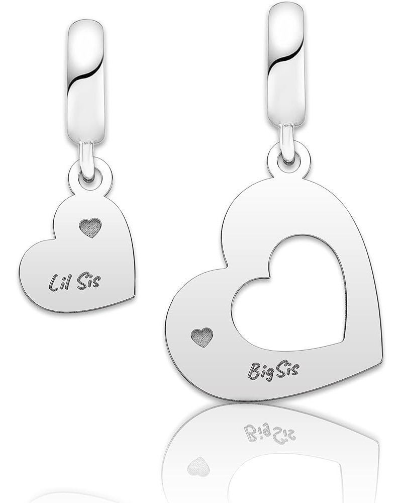 Love Mom Mother Heart Charm Dangle Bead For European Bracelet Heart-Big Sis Lil Sis $7.50 Bracelets