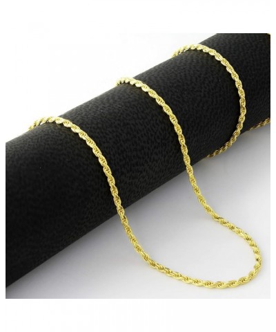 10k Yellow Gold 1mm Solid Rope Chain Diamond Cut Bracelet or Anklet, Womens Jewelry Lobster Clasp 7" 7.5" 8" 8.5" 9 Yellow 7 ...