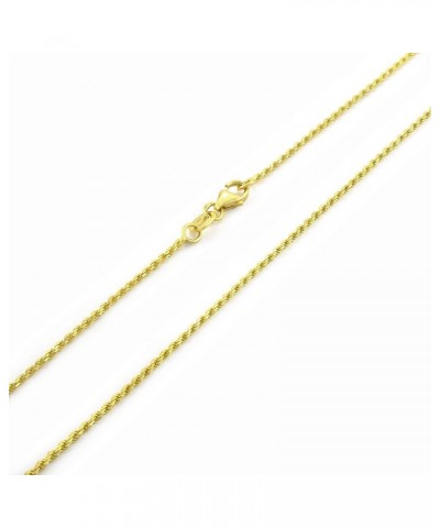 10k Yellow Gold 1mm Solid Rope Chain Diamond Cut Bracelet or Anklet, Womens Jewelry Lobster Clasp 7" 7.5" 8" 8.5" 9 Yellow 7 ...