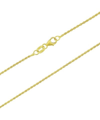 10k Yellow Gold 1mm Solid Rope Chain Diamond Cut Bracelet or Anklet, Womens Jewelry Lobster Clasp 7" 7.5" 8" 8.5" 9 Yellow 7 ...