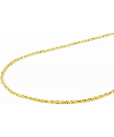 10k Yellow Gold 1mm Solid Rope Chain Diamond Cut Bracelet or Anklet, Womens Jewelry Lobster Clasp 7" 7.5" 8" 8.5" 9 Yellow 7 ...