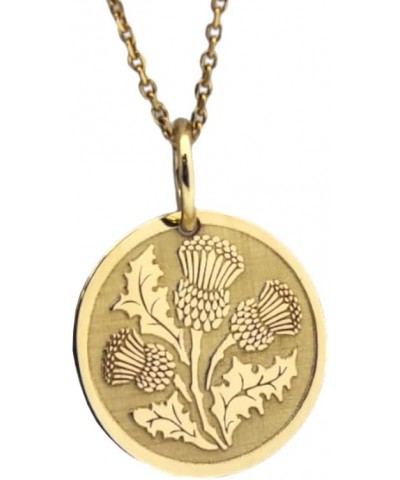 14K Solid Gold Thistle Pendant, Scottish Thistle Necklace 20 Inches Chain 0.65 inches / 16.5mm $84.73 Necklaces