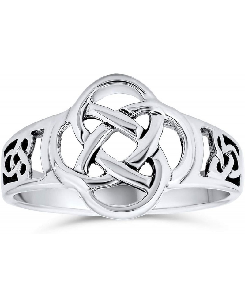 Personalized Best Friends BFF Love Knot Irish Celtic Infinity Band Ring For Teen Women Oxidized .925 Sterling Silver Customiz...