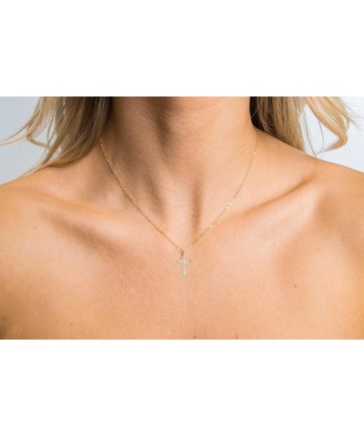 Dainty Cross Charm Pendant Necklaces,14K Gold Tiny Three Ball Necklace,Simple Fashion Jewelry for Women cross-D $7.97 Necklaces