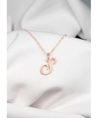 A-Z Letter Pendant Necklace for Women 14k Gold/Rose Gold Plated or 925 Sterling Silver Cute Pretty Dainty Girls Women's Capit...