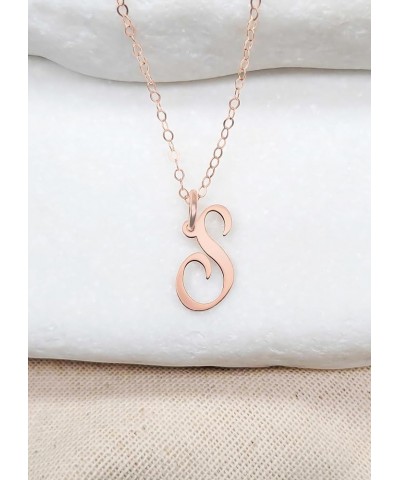 A-Z Letter Pendant Necklace for Women 14k Gold/Rose Gold Plated or 925 Sterling Silver Cute Pretty Dainty Girls Women's Capit...