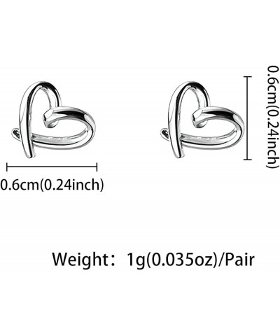 925 Sterling Silver Earrings Heart Lightweight Stud Earrigs for Women A $7.20 Earrings