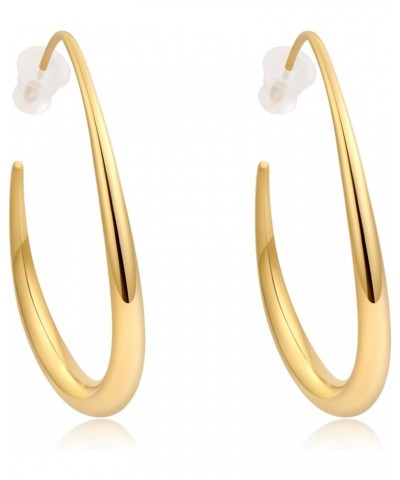 14K Gold Plated Earrings Small Twisted Hoop Earring Silver 925 Earrings Hypoallergenic Earrings for Ladies Women Girls Gold 6...