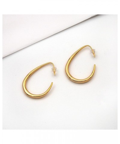 14K Gold Plated Earrings Small Twisted Hoop Earring Silver 925 Earrings Hypoallergenic Earrings for Ladies Women Girls Gold 6...