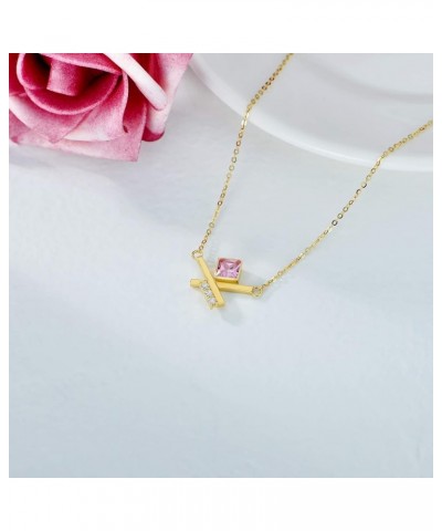 14K Real Gold Moissanite Necklace for Women,Yellow Gold Cross/Infinity/High Heel Shoe Pendant Necklaces,Valentine's Day Birth...