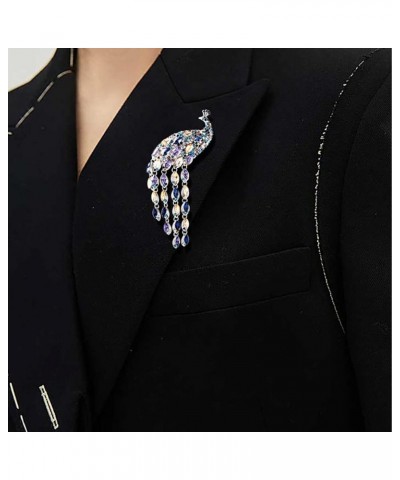 Brooch Pin for Women Girls Fashion Rhinestone Peacock Tassel Brooch Lapel Pin Sweater Collar Scarves Dress Jackets Backpacks ...