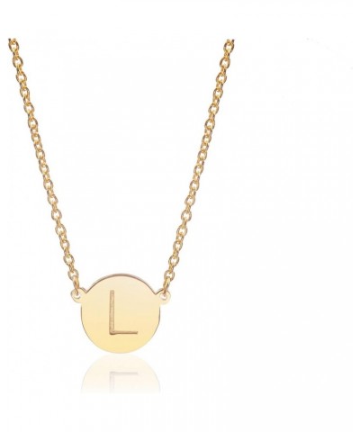 ROUND DISK INITIAL Necklace Gold : L $19.46 Necklaces