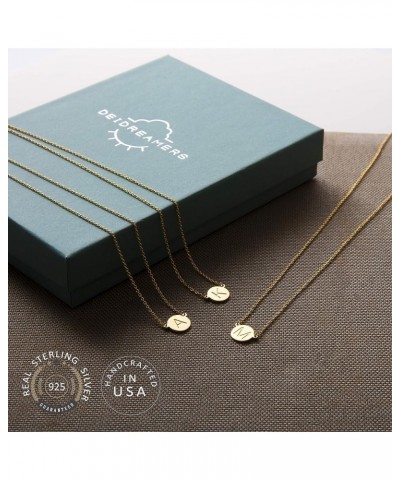 ROUND DISK INITIAL Necklace Gold : L $19.46 Necklaces