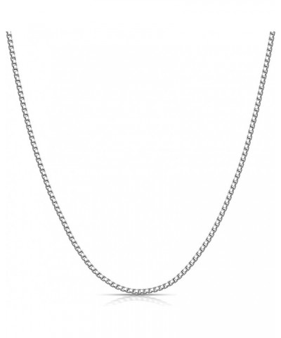 925 Sterling Silver Box Chain Necklace for Women Men and Girls, 0.8MM 1.0MM 1.2MM 1.5MM 1.7MM 2.0MM Width 20 Inches 1.5MM-Wid...