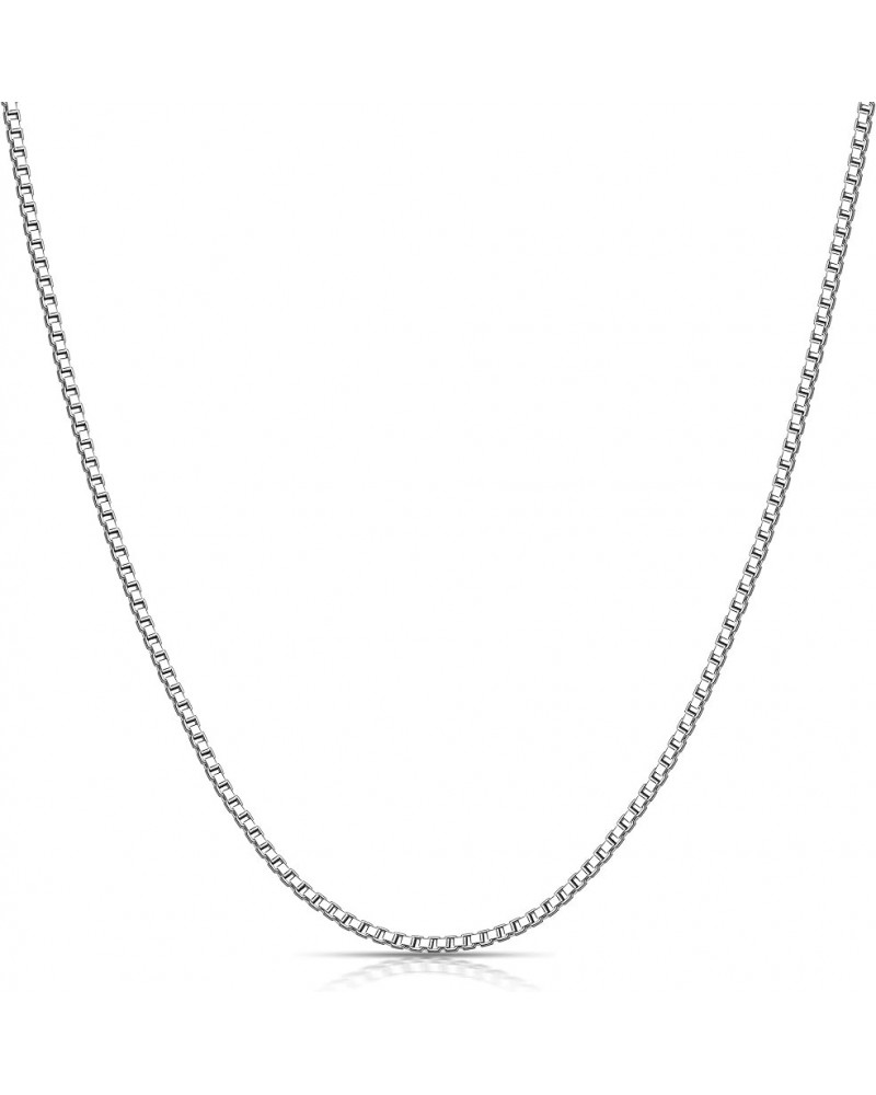 925 Sterling Silver Box Chain Necklace for Women Men and Girls, 0.8MM 1.0MM 1.2MM 1.5MM 1.7MM 2.0MM Width 20 Inches 1.5MM-Wid...