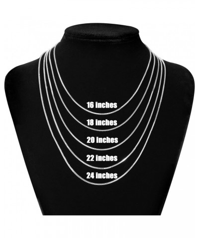 925 Sterling Silver Box Chain Necklace for Women Men and Girls, 0.8MM 1.0MM 1.2MM 1.5MM 1.7MM 2.0MM Width 20 Inches 1.5MM-Wid...