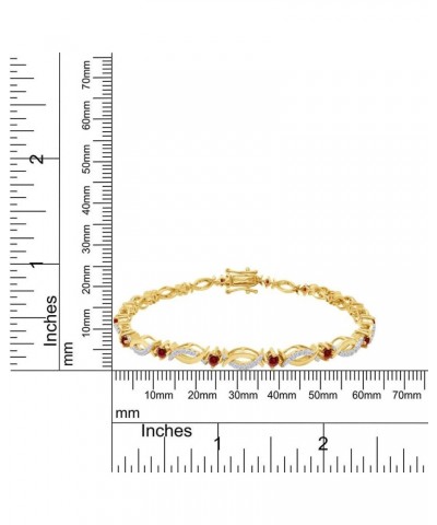 14K Yellow Gold Plated 925 Sterling Silver Link Bracelet Jewelry for Women Garnet 7.5 Inches $49.60 Bracelets