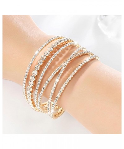 Bracelets for Women MultiLayer Pearl Bracelets for Women Pearl Jewelry Pearl Bracelet Crystal Rhinestone Bangle Bracelets for...