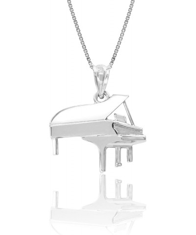 Sterling Silver Grand Piano Necklace Pendant with 18" Box Chain $13.98 Necklaces