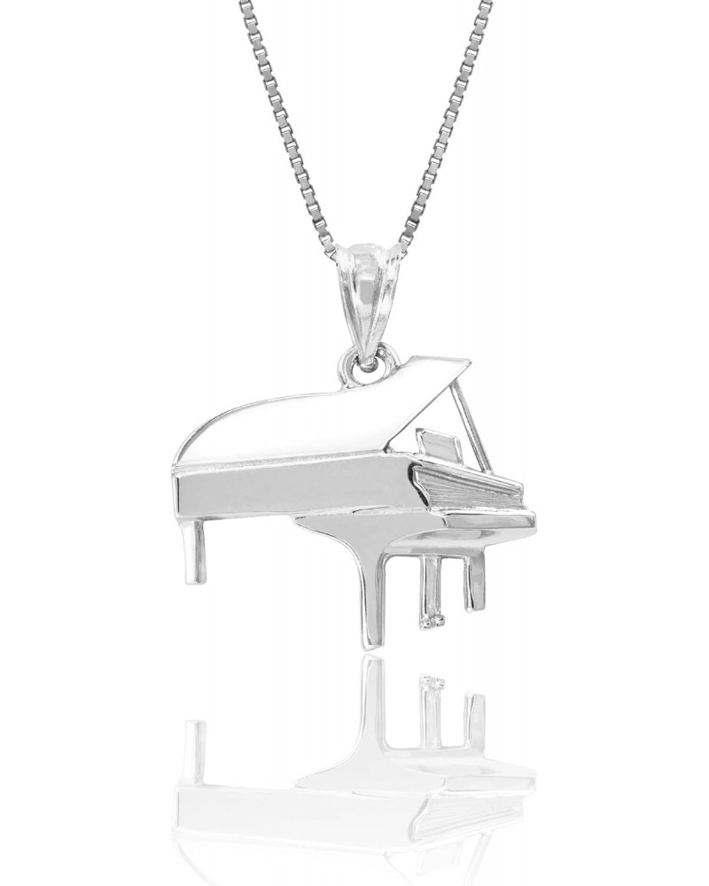 Sterling Silver Grand Piano Necklace Pendant with 18" Box Chain $13.98 Necklaces