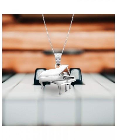 Sterling Silver Grand Piano Necklace Pendant with 18" Box Chain $13.98 Necklaces