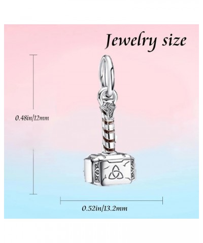 S925 sterling silver Charms for Bracelets bead pendant, DIY charm, gift for girls and ladies Thor Hammer $9.24 Bracelets