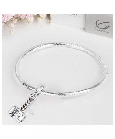 S925 sterling silver Charms for Bracelets bead pendant, DIY charm, gift for girls and ladies Thor Hammer $9.24 Bracelets