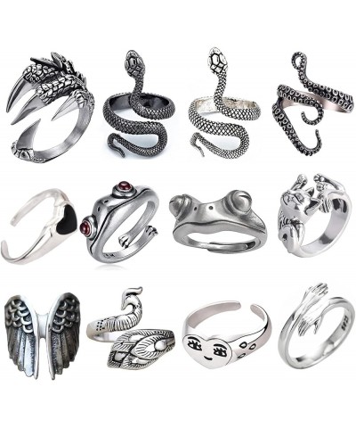 Snake Ring for Women Animal Punk Vintage Rings Adjustable Silver Snake Rings variety Rings $6.71 Rings