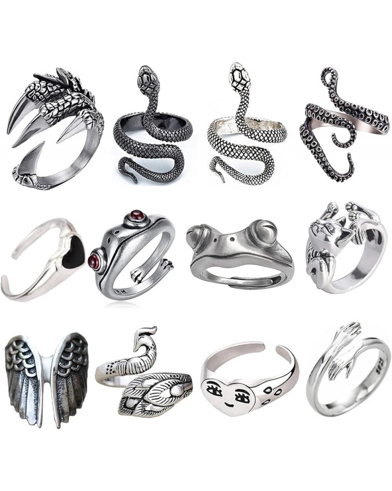 Snake Ring for Women Animal Punk Vintage Rings Adjustable Silver Snake Rings variety Rings $6.71 Rings