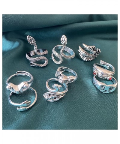 Snake Ring for Women Animal Punk Vintage Rings Adjustable Silver Snake Rings variety Rings $6.71 Rings