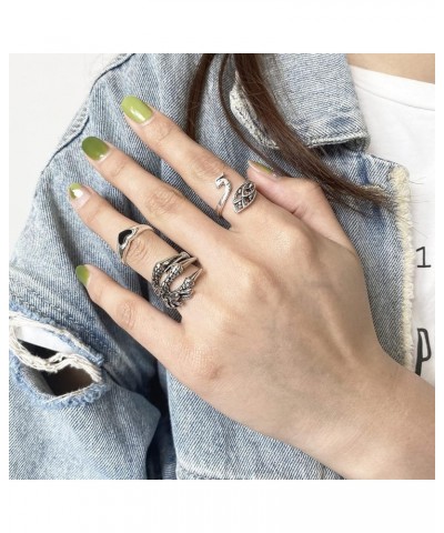 Snake Ring for Women Animal Punk Vintage Rings Adjustable Silver Snake Rings variety Rings $6.71 Rings