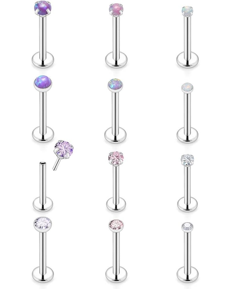 20G 18G 16G Push in Lip Rings Stainless Surgical Steel Labret Jewelry Monroe Lip Rings Nail Cartilage Tragus Helix Earrings S...