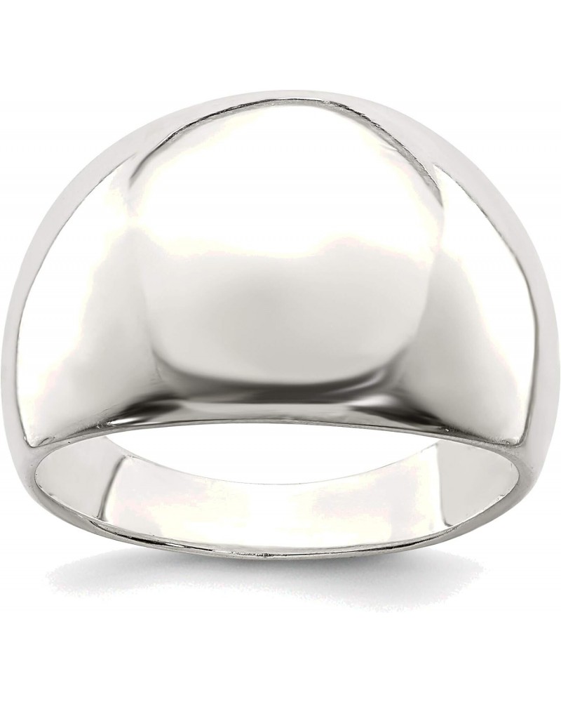 Solid Sterling Silver Polished Cigar-Band Ring in Size 6 $29.17 Rings