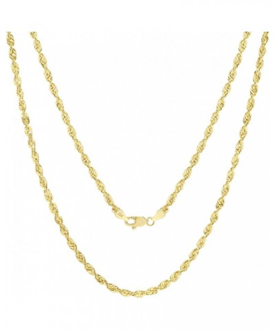 10k Yellow Gold 3mm Diamond Cut Rope Chain Lightweight Necklace, Mens Womens Jewelry 16" 18" 20" 22" 24" 26" 28" 30 22 $105.0...