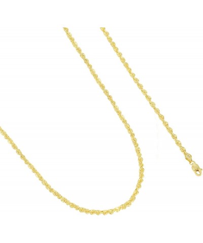 10k Yellow Gold 3mm Diamond Cut Rope Chain Lightweight Necklace, Mens Womens Jewelry 16" 18" 20" 22" 24" 26" 28" 30 22 $105.0...