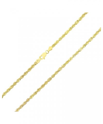 10k Yellow Gold 3mm Diamond Cut Rope Chain Lightweight Necklace, Mens Womens Jewelry 16" 18" 20" 22" 24" 26" 28" 30 22 $105.0...