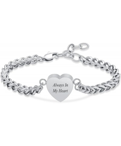 Heart Cremation Memorial Urn Bracelet for Ashes for Women Stainless Steel Adjustable Keepsake Bangle Cremation Memorial Ash J...