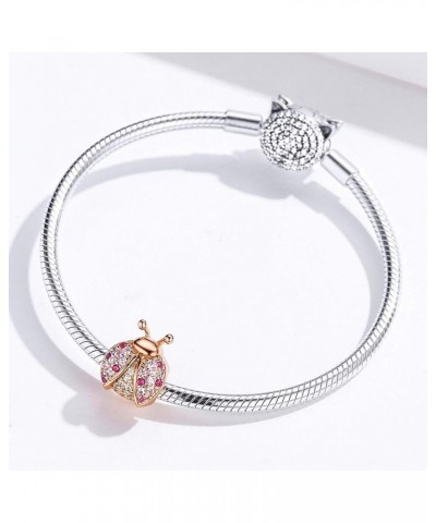 Insect Charm 925 Sterling Silver bee,Butterfly, dragonfly, Animal Charms Fit on 3mm Pandora Snake Chain Bracelet Rose Gold Pl...