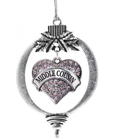 Nurse Charm Ornament - Silver Pave Heart Charm Holiday Ornaments with Cubic Zirconia Jewelry Middle Cousin Pink $10.39 Bracelets