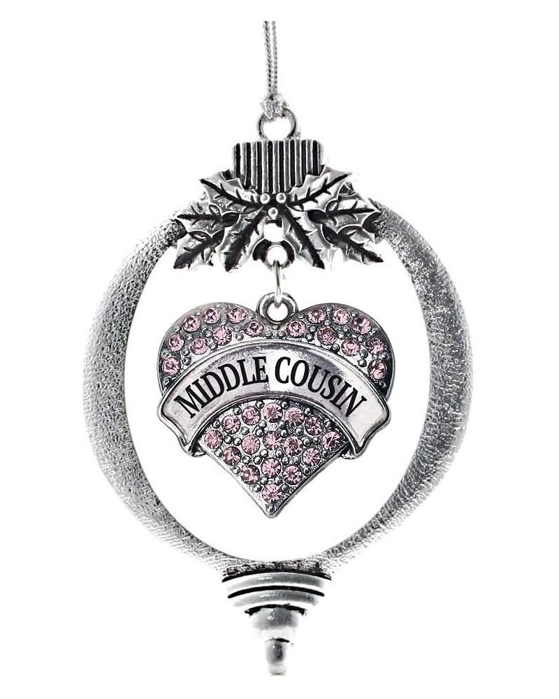 Nurse Charm Ornament - Silver Pave Heart Charm Holiday Ornaments with Cubic Zirconia Jewelry Middle Cousin Pink $10.39 Bracelets