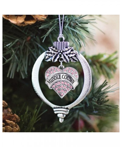 Nurse Charm Ornament - Silver Pave Heart Charm Holiday Ornaments with Cubic Zirconia Jewelry Middle Cousin Pink $10.39 Bracelets