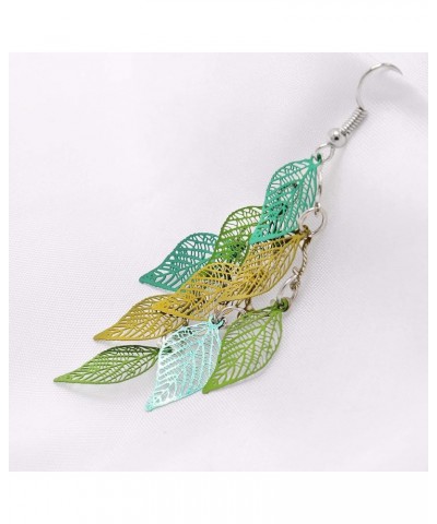 Dangle Earrings for Women Handmade Boho Super Lightweight Chandelier Dangle Drop Earring Gold Silver Plated Green Leaf $8.24 ...