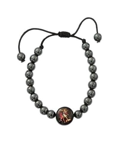 Hematite Adjustable St. Michael Bracelet $13.25 Bracelets