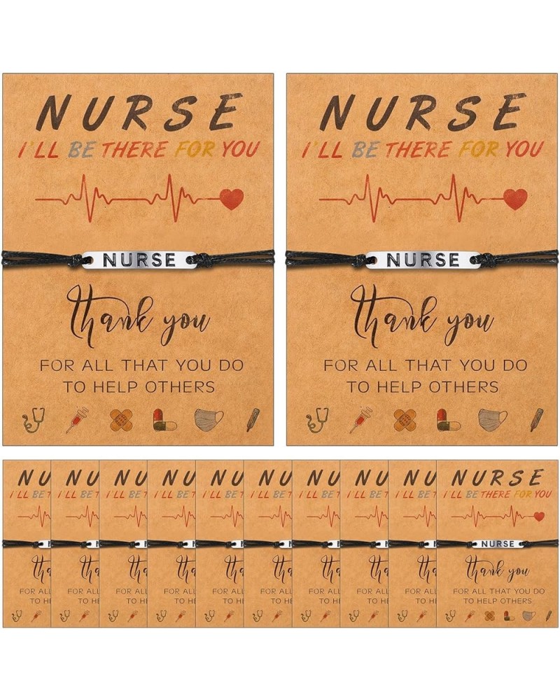 12 Sets Nurse Gifts Bracelet Bulk Graduation Nurse Gift Inspirational Bracelets Nursing Appreciation Gifts with Blessing Card...