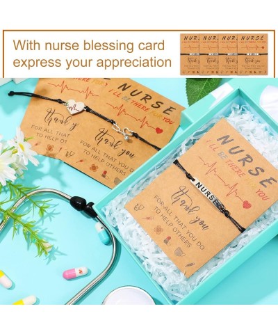 12 Sets Nurse Gifts Bracelet Bulk Graduation Nurse Gift Inspirational Bracelets Nursing Appreciation Gifts with Blessing Card...