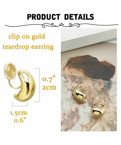 Clip on Earrings Women Gold Clip on Earrings Hoop Earrings Pearl Clip on Earrings Clip on Gold Earrings Women's Clip-On Earri...