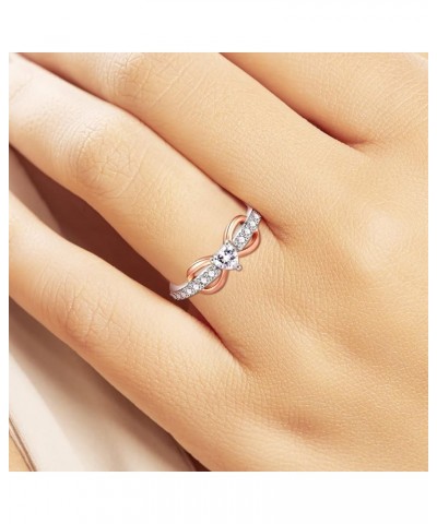 Infinity Rings 925 Sterling Silver Forever Love Mother Daughter Grandma Ring Jewelry Gift for Women Mother's Day Christmas Bi...