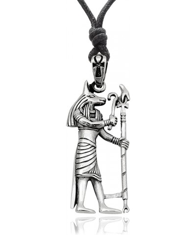 Egyptian God&Goddess 92.5 Sterling Silver Brass Necklace Pendant Jewelry Standing Anubis-Sterling-silver-Cotton $10.02 Necklaces