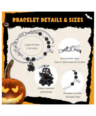 Beaded Charm Ghost Halloween Bracelets - Halloween Party Favors Bead Chain Bracelet Costume Jewelry,Trick or Treat Gifts for ...