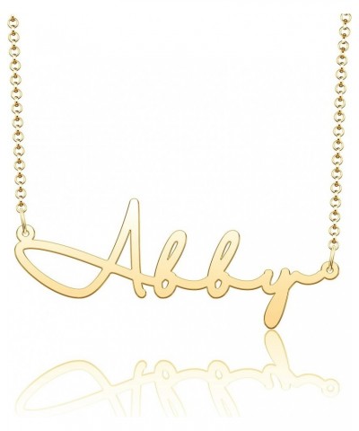 Name Necklace Personalized Gold Custom Name Plate Necklace Sterling Silver Abby-Gold $19.37 Necklaces